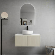 Bellevue Wall Hung Standard Vanity 900 (Coastal Oak) - Aqualux Bathrooms- Poseidon
