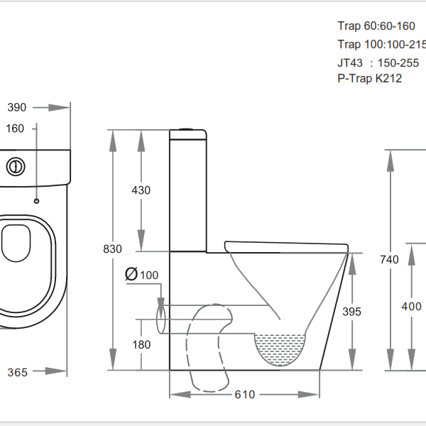 Avery Box Rim White Toilet Suit