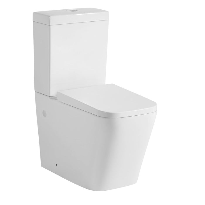 Qubist Box Rim White Toilet Suite