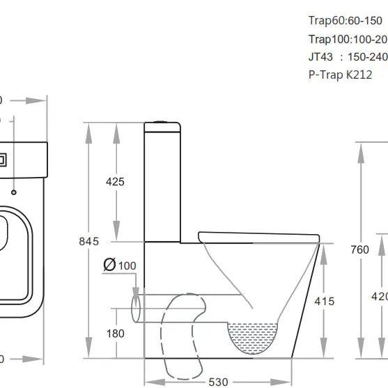 Qubist Box Rim White Toilet Suite - Aqualux Bathrooms- Poseidon