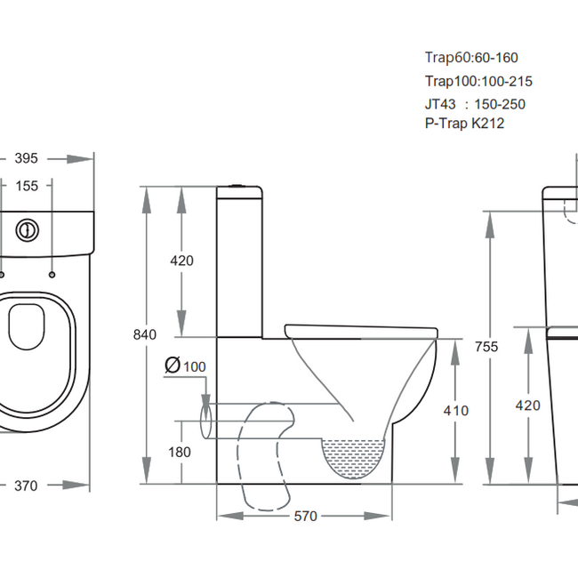 Pola Box Rim Toilet Suite