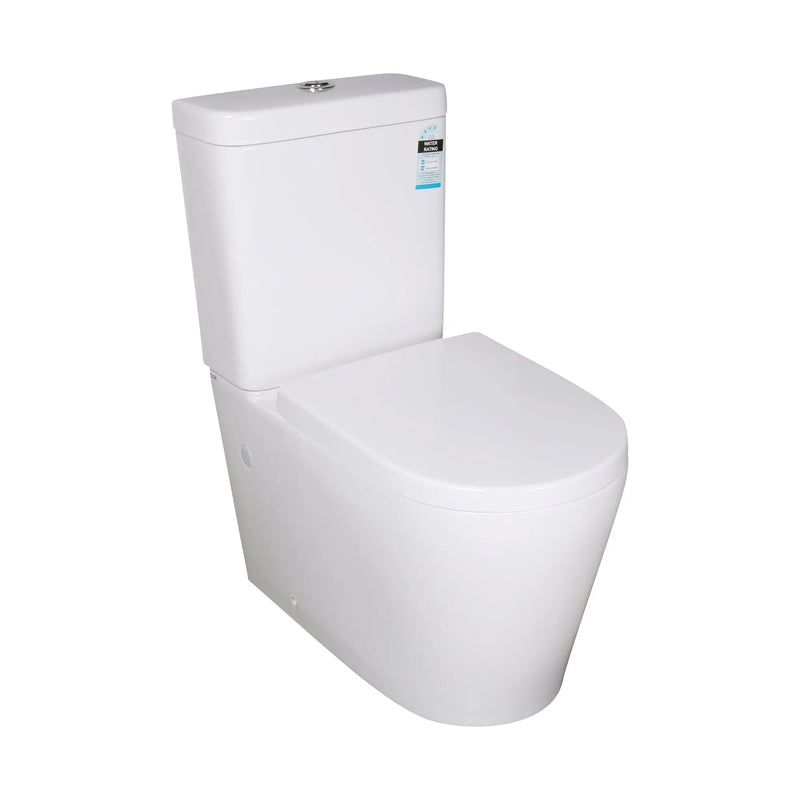 Kasey Box Rim White Toilet Suite - Aqualux Bathrooms- Poseidon