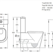 Kasey Box Rim White Toilet Suite - Aqualux Bathrooms- Poseidon