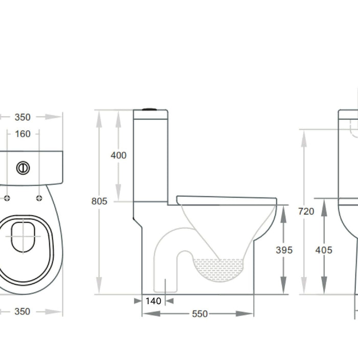 Zion Close Coupled Toilet Suite