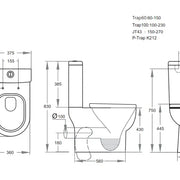 Bela Skew Toilet Suite - Aqualux Bathrooms- Poseidon
