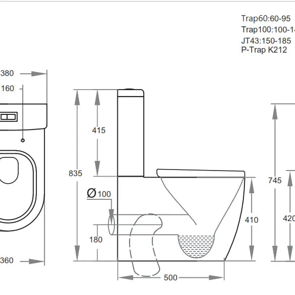 Veda Tornado White Toilet Suite - Aqualux Bathrooms- Poseidon