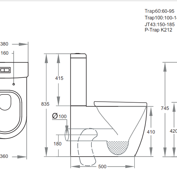 Veda Tornado White Toilet Suite