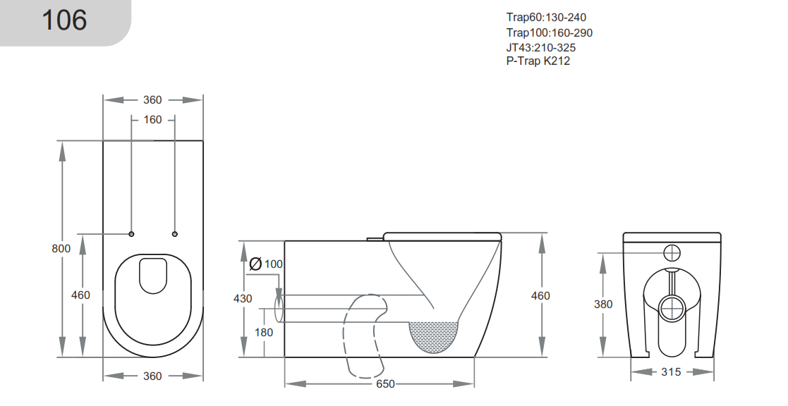 Asta Care Wall Faced Floor Pan