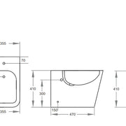 Poseidon Qubist Wall Faced Floor Bidet Poseidon