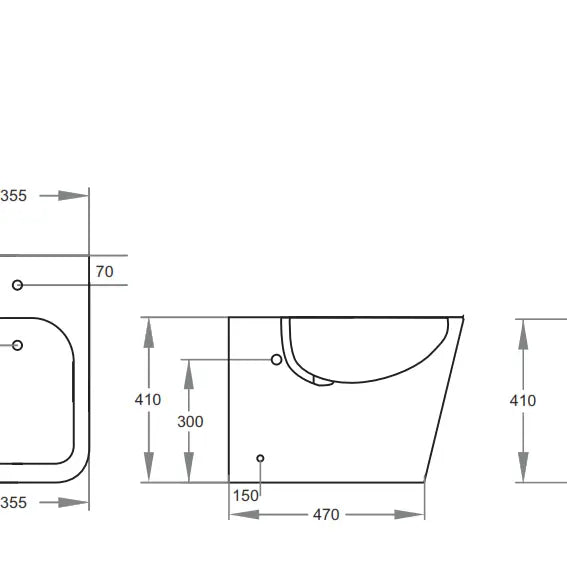 Poseidon Qubist Wall Faced Floor Bidet Poseidon