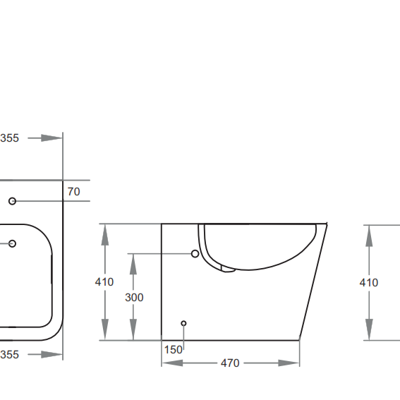 Qubist Wall Faced Floor Bidet