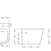 Poseidon Veda Wall Faced Floor Bidet Poseidon