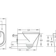 Poseidon Avis Rimless Wall Hung Pan Poseidon