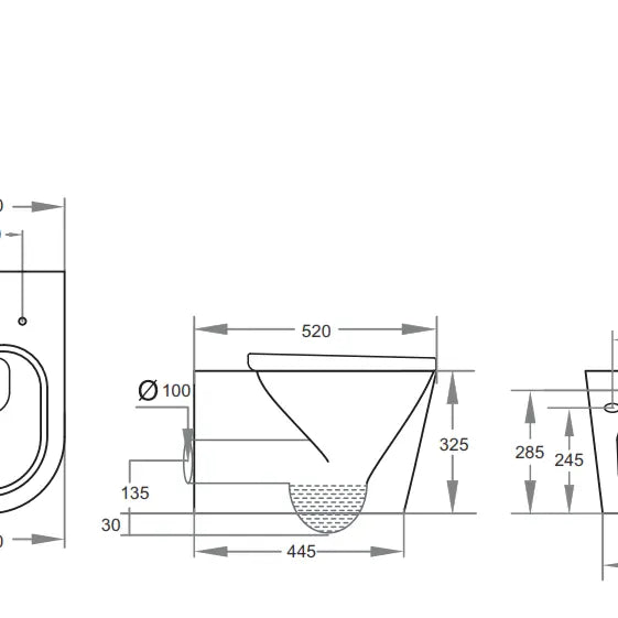 Poseidon Avis Rimless Wall Hung Pan Poseidon