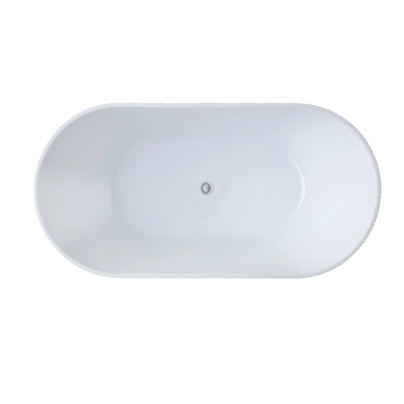 Ally Groove Oval Freestanding Bathtub 1500mm (No Overflow) - Aqualux Bathrooms- Poseidon