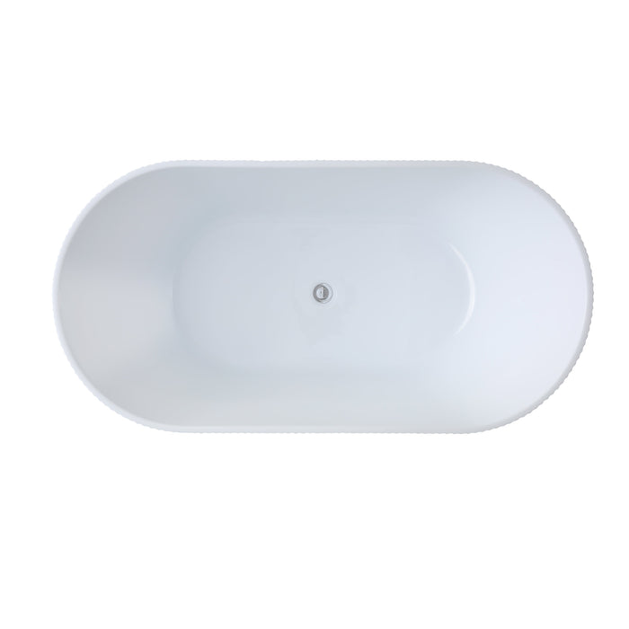 Ally Groove Oval Freestanding Bathtub 1500mm (No Overflow)