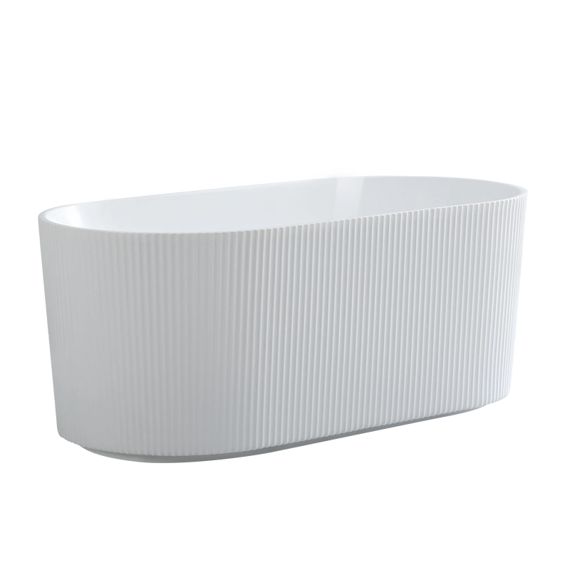 Ally Groove Oval Freestanding Bathtub 1500mm (No Overflow) - Aqualux Bathrooms- Poseidon
