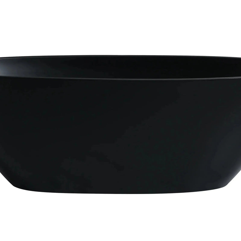 Stella Freestanding - Non Overflow Bathtub - Matte black inside and otuside - Aqualux Bathrooms- Poseidon