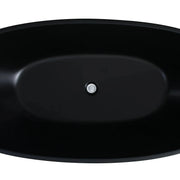 Stella Freestanding - Non Overflow Bathtub - Matte black inside and otuside - Aqualux Bathrooms- Poseidon