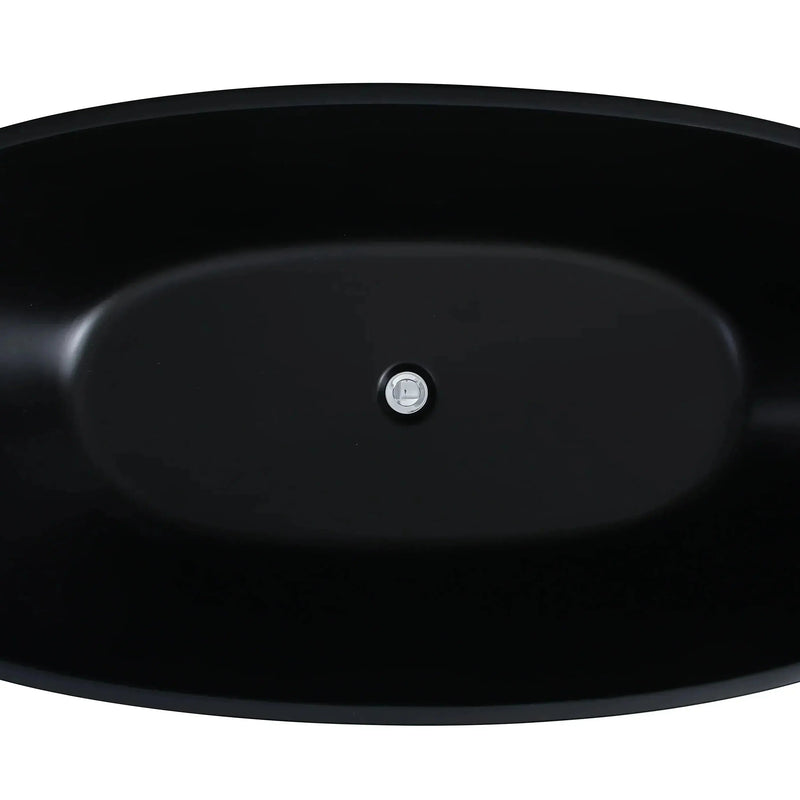 Stella Freestanding - Non Overflow Bathtub - Matte black inside and otuside - Aqualux Bathrooms- Poseidon