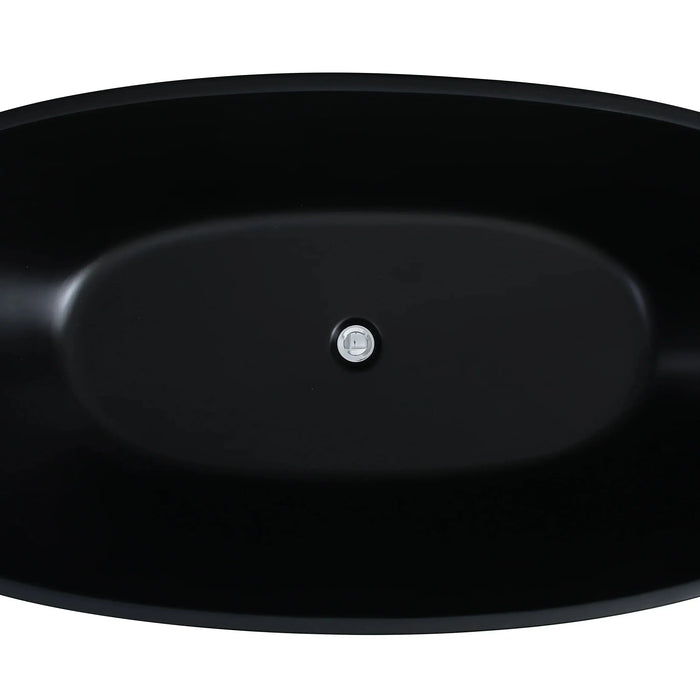 Stella Freestanding - Non Overflow Bathtub - Matte black inside and otuside