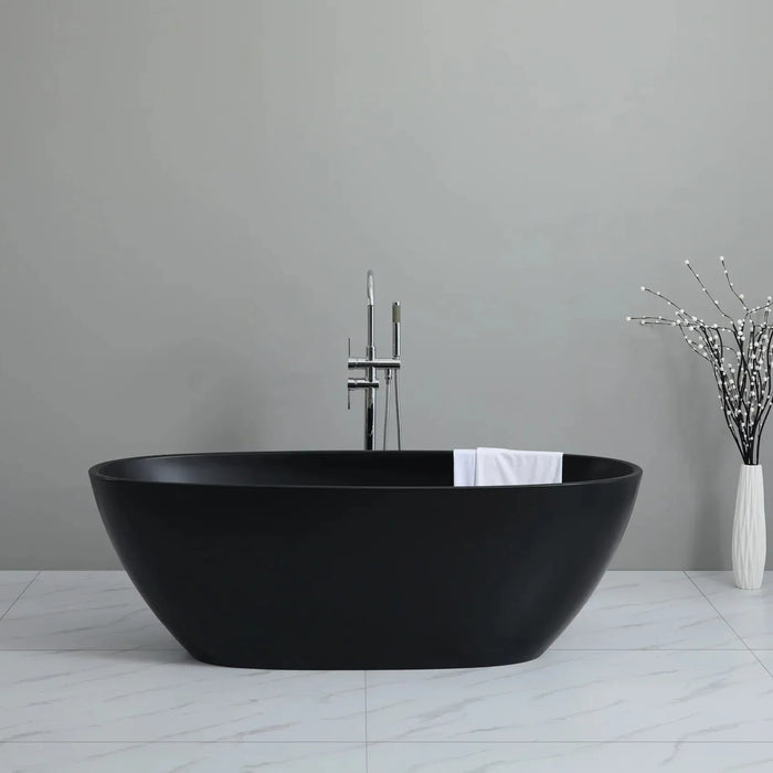 Stella Freestanding - Non Overflow Bathtub - Matte black inside and otuside