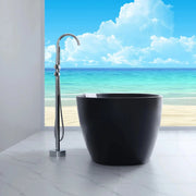 Stella Freestanding - Non Overflow Bathtub - Matte black inside and otuside - Aqualux Bathrooms- Poseidon