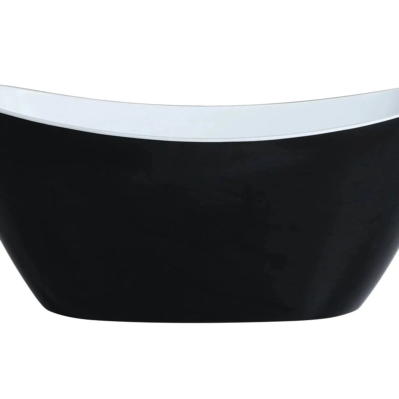 Evie Freestanding Bathtub 1500mm - Gloss Black and White - Aqualux Bathrooms- Poseidon