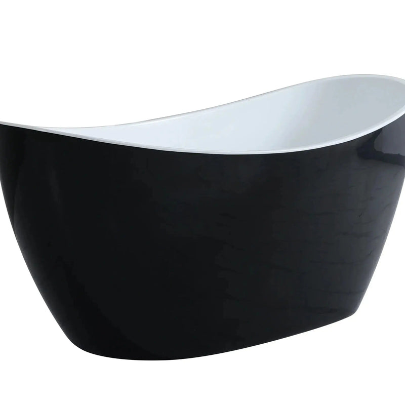 Evie Freestanding Bathtub 1500mm - Gloss Black and White - Aqualux Bathrooms- Poseidon