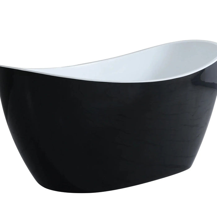 Evie Freestanding Bathtub 1500mm - Gloss Black and White