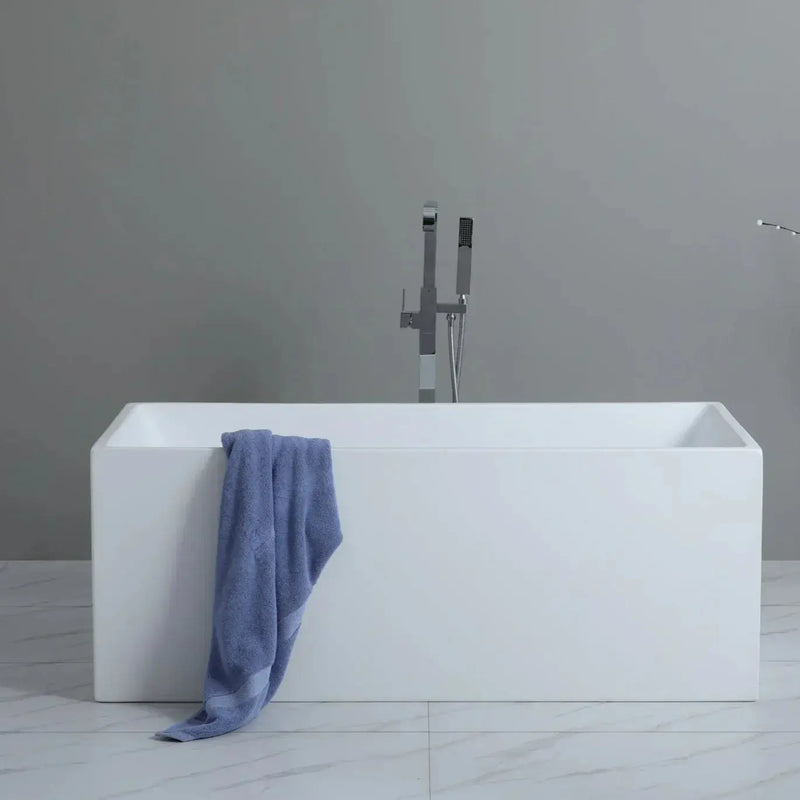 Theo Back to wall Bathtub - Non Overflow - Aqualux Bathrooms- Poseidon