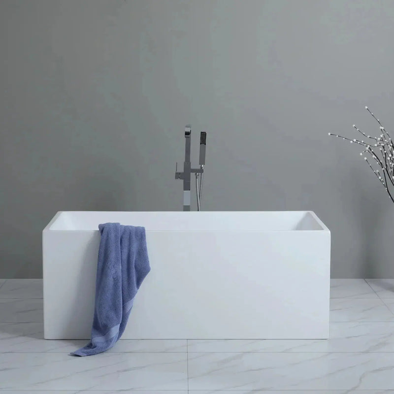 Theo Back to wall Bathtub - Non Overflow - Aqualux Bathrooms- Poseidon