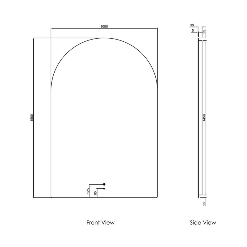 Otti Archie Frameless Led Mirror 1000X1500mm