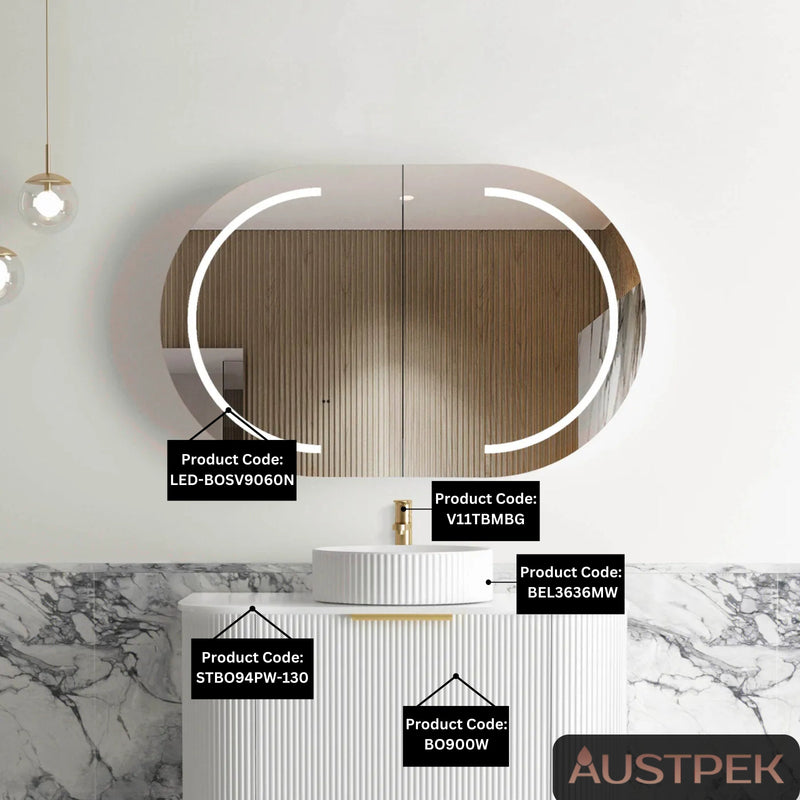 Otti Bondi Natural Oak Led Shaving Cabinet 900X600mm