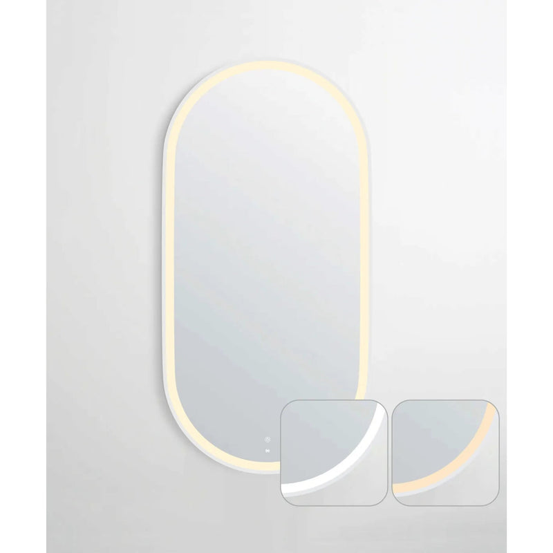 Otti Noosa Metal Framed Led Mirror Matte White 450X900mm