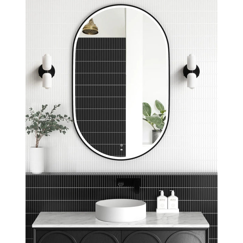 Otti Noosa Metal Framed Led Mirror Matte Black 750X1200mm