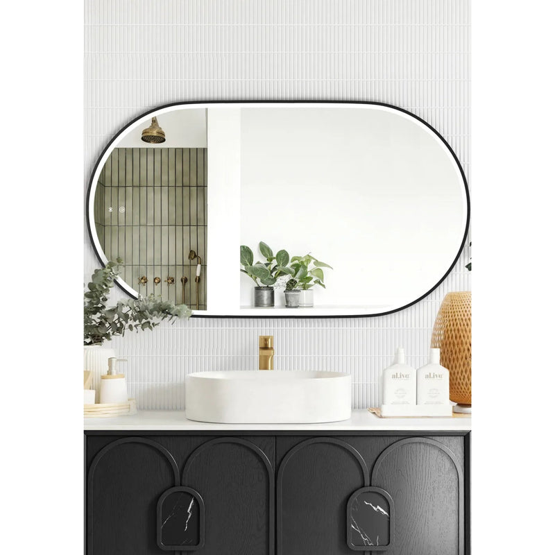 Otti Noosa Metal Framed Led Mirror Matte Black 750X1200mm
