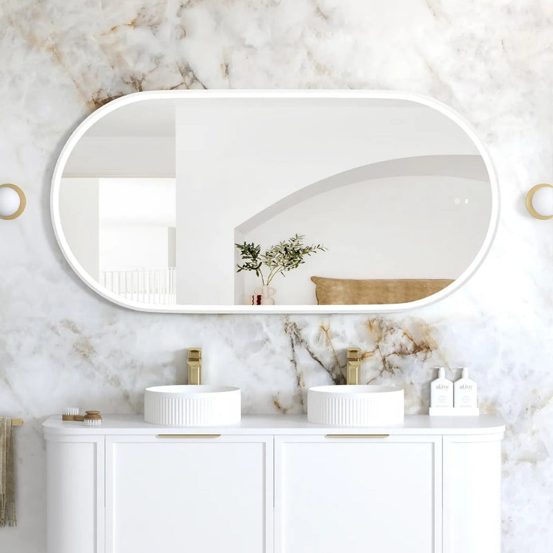 Otti Noosa Framed Led Mirror Matte White 750X1500mm