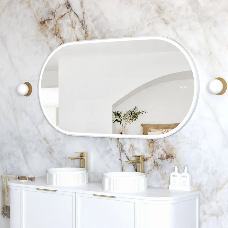 Otti Noosa Framed Led Mirror Matte White 750X1500mm