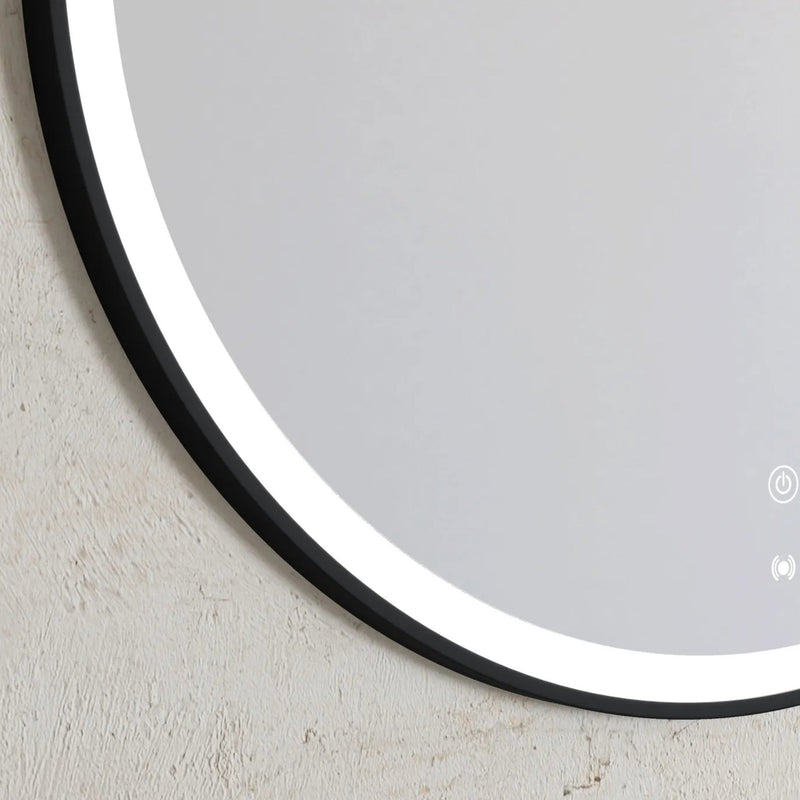 Otti Bondi Metal Framed Led Mirror Black 800X800mm