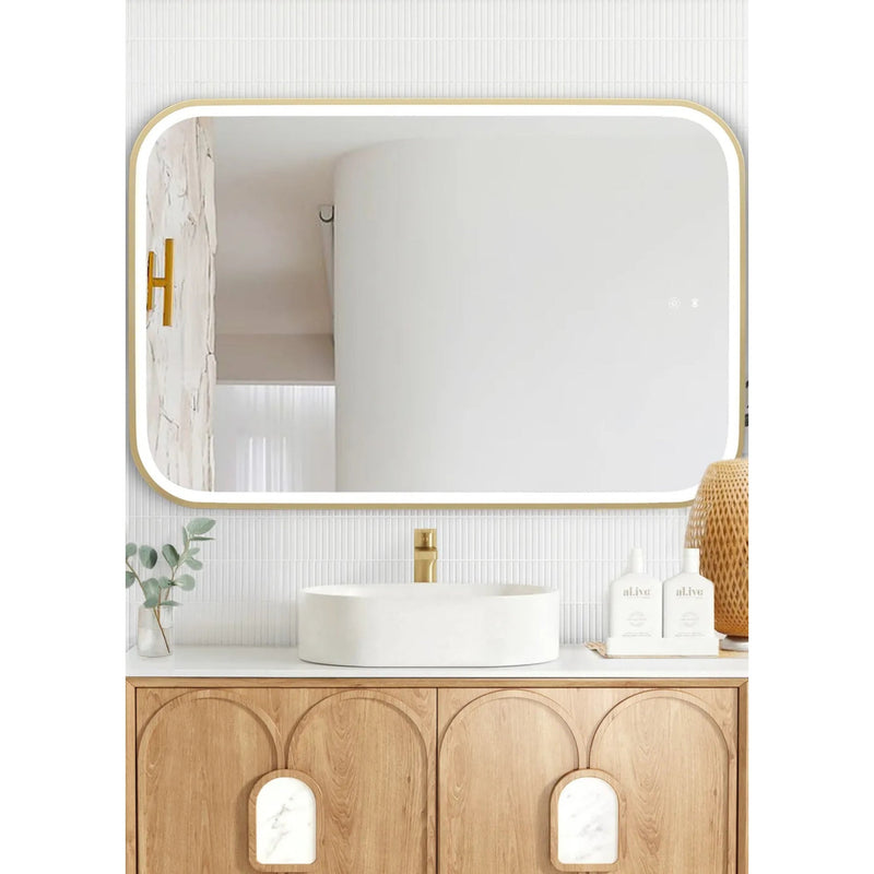 Otti Newport Metal Framed Led Mirror Brushed Gold 750X1200mm