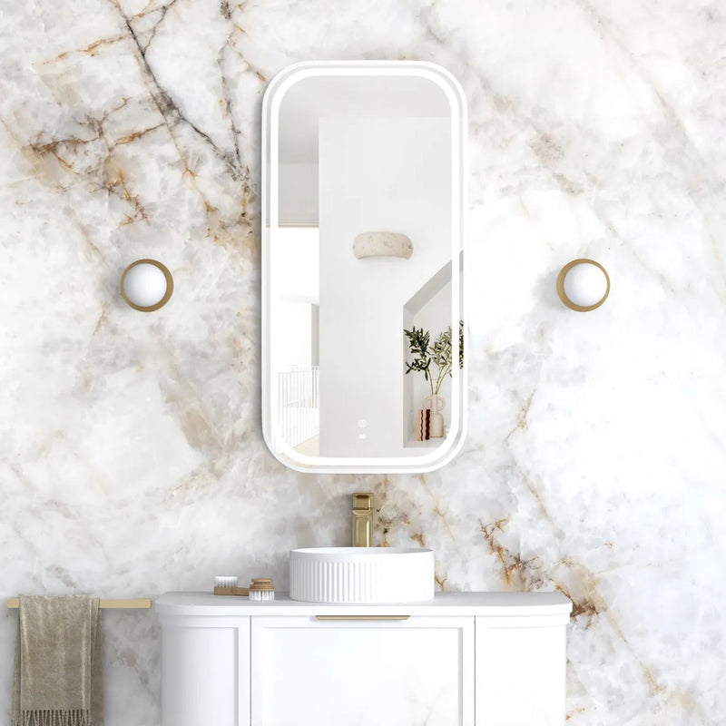 Otti Newport Metal Framed Led Mirror White 450X900mm