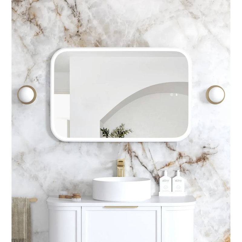 Otti Newport Metal Framed Led Mirror Matte White 600X900mm