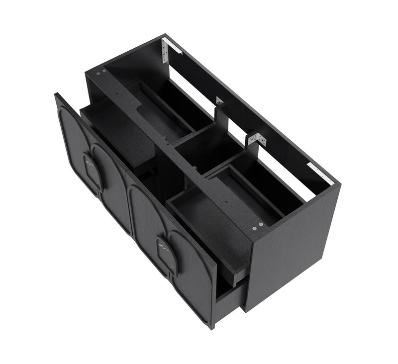 Otti Laguna Black American Oak 1200mm Single Bowl Wall Hung Vanity