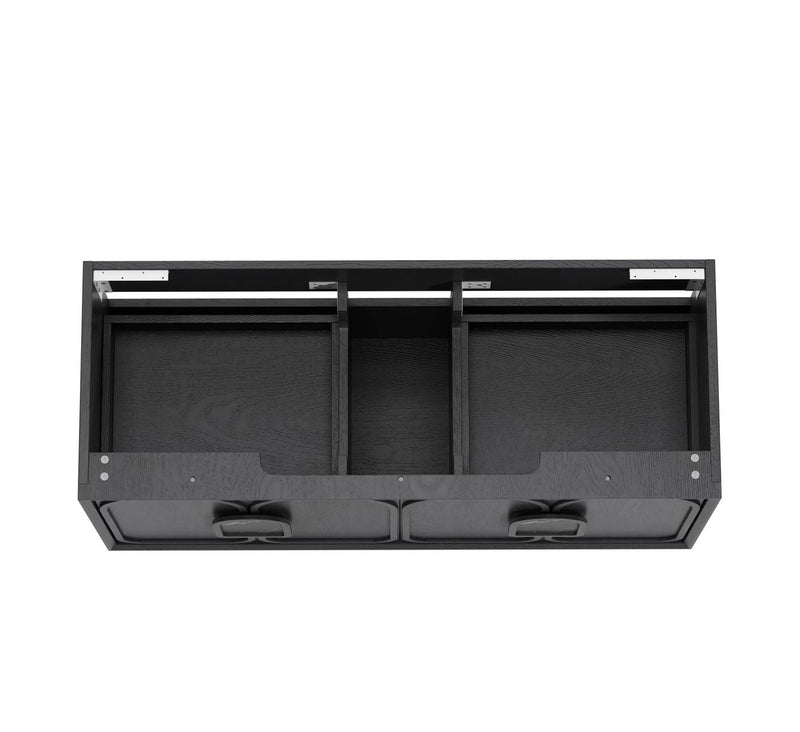 Otti Laguna Black American Oak 1200mm Single Bowl Wall Hung Vanity