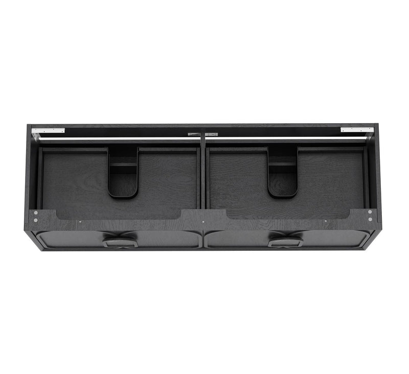 Otti Laguna Black American Oak 1500mm Double Bowl Wall Hung Vanity