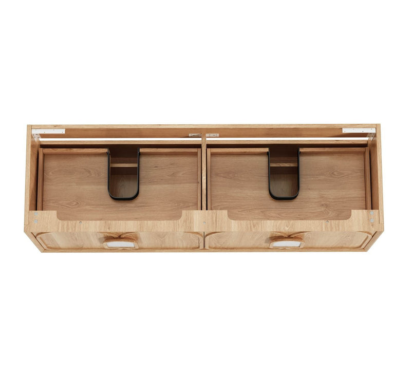 Otti Laguna Mark Ii Woodland Oak 1500mm Double Bowl Wall Hung Vanity