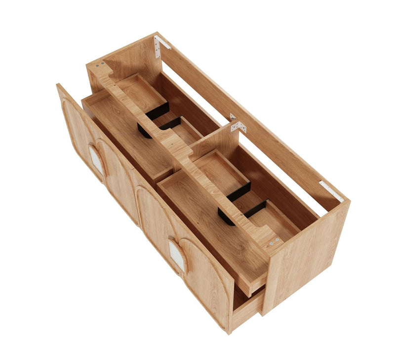 Otti Laguna Mark Ii Woodland Oak 1500mm Double Bowl Wall Hung Vanity