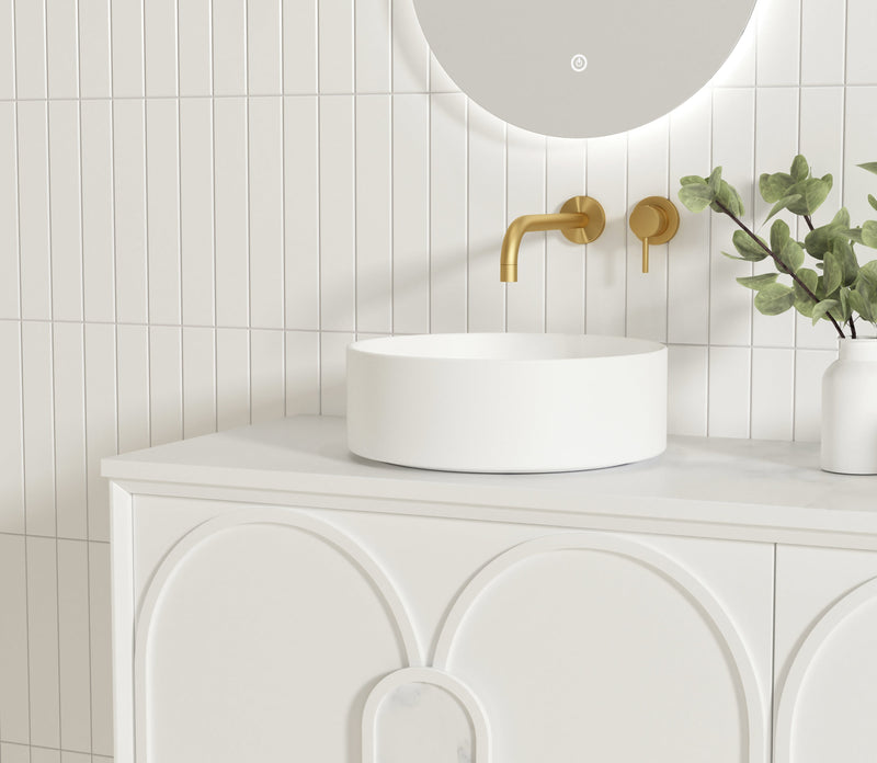 Otti Laguna Mark Ii Matte White 1500mm Double Bowl Wall Hung Vanity