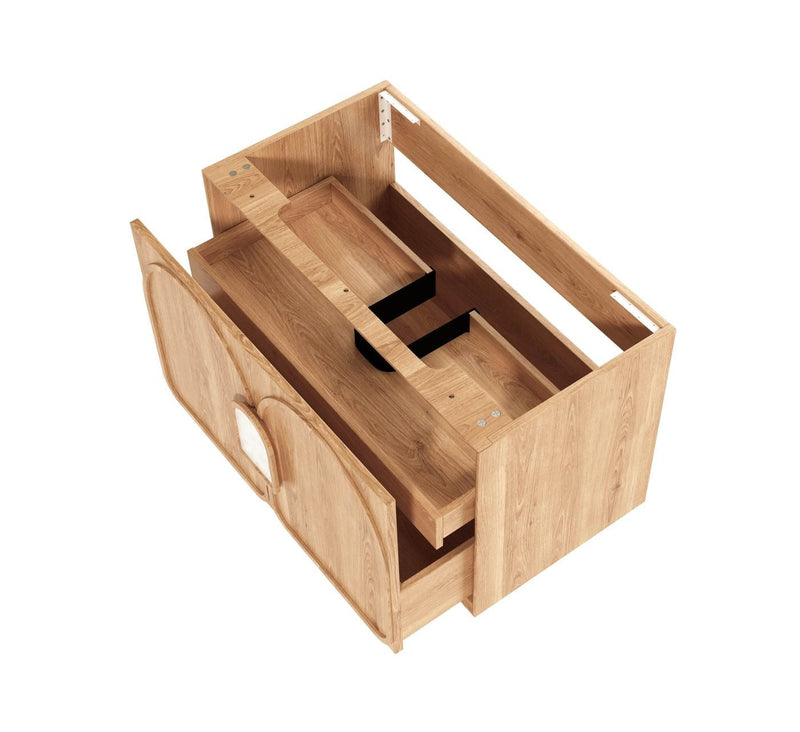 Otti Laguna Mark Ii Woodland Oak 900mm Single Bowl Wall Hung Vanity